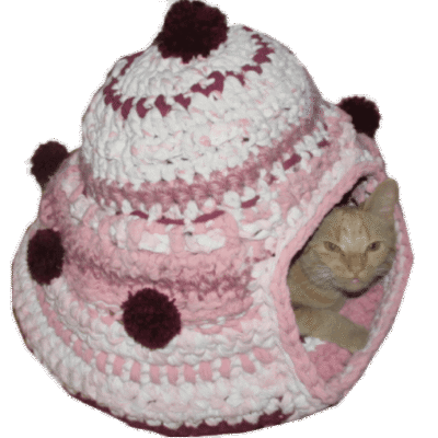 Katten-iglo taartje maat L