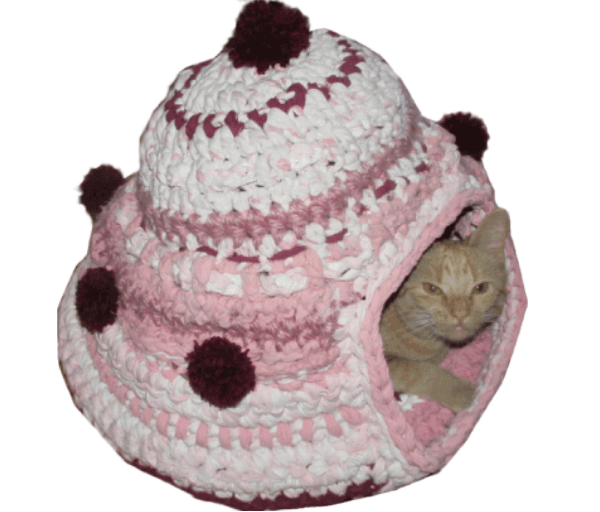 Katten-iglo taartje maat L