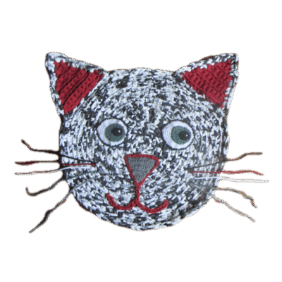 Kattenmatje zwart-wit/rood XL