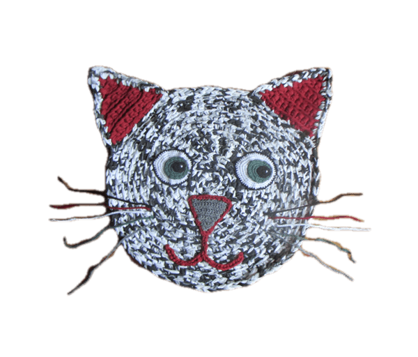 Kattenmatje zwart-wit/rood XL