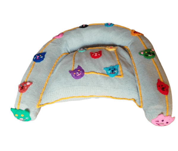 .Mand lichtgrijs met 'Kattenkopjes' - Afbeelding 4