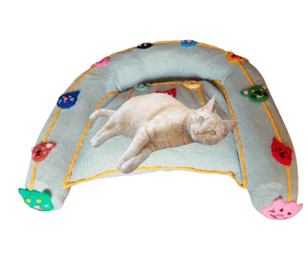 .Mand lichtgrijs met 'Kattenkopjes' - Afbeelding 2
