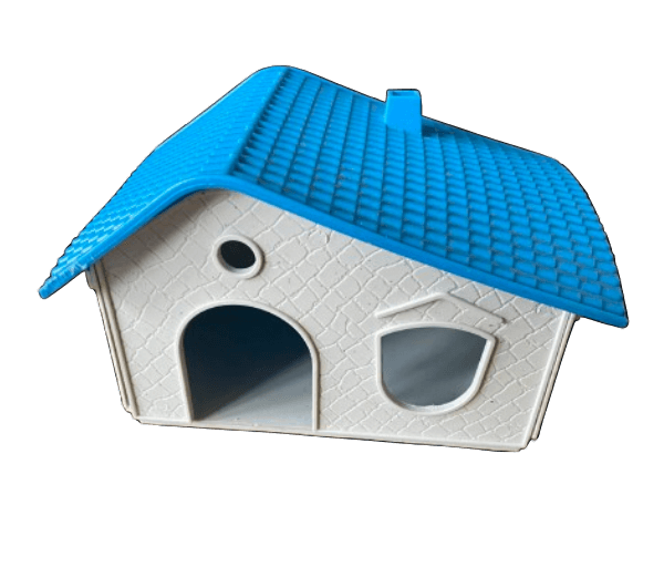 Hamster huisje wit/blauw