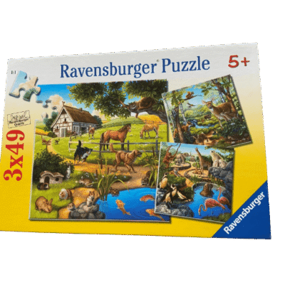 Puzzel 3in1 div. dieren (3x49 stukjes)